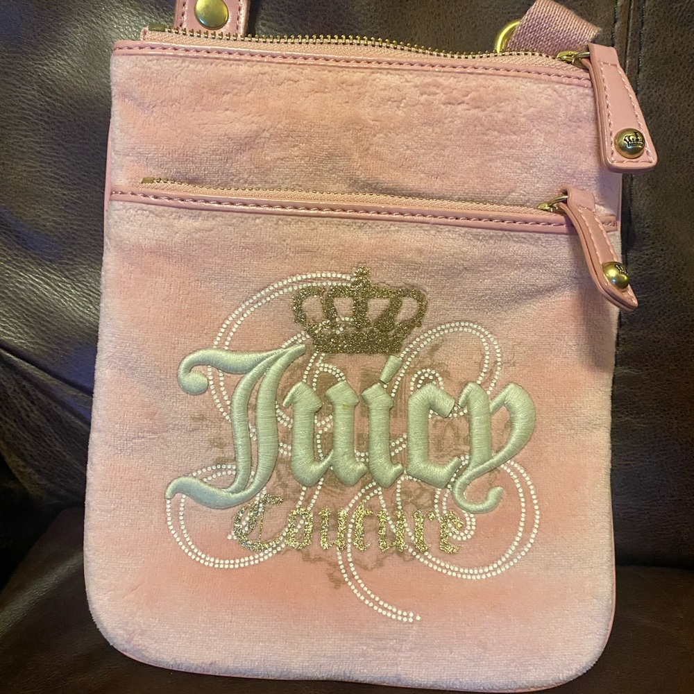 HTF Vintage Baby Pink Juicy Couture Crossbody Bag - Picture 2 of 9